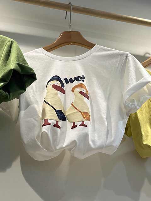 2024 summer new Korean version round neck loose versatile temperament duck fashionable printed short-sleeved T-shirt women's top