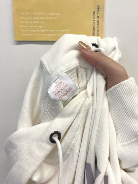 100% pure cotton white hooded sweatshirt for women autumn and winter velvet thickened letter print jacket bf lazy style top clothes