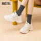 Dadong Dad Shoes Women's Shoes 2025 Autumn New Style Flat Mid Heel Lace Up Round Toe Fashion Q0376