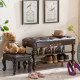 Solid wood shoe rack new Chinese -style shoe stool door at the door of home shoe cabinet multifunctional storage stool test shoe stool to house shoe rack stool
