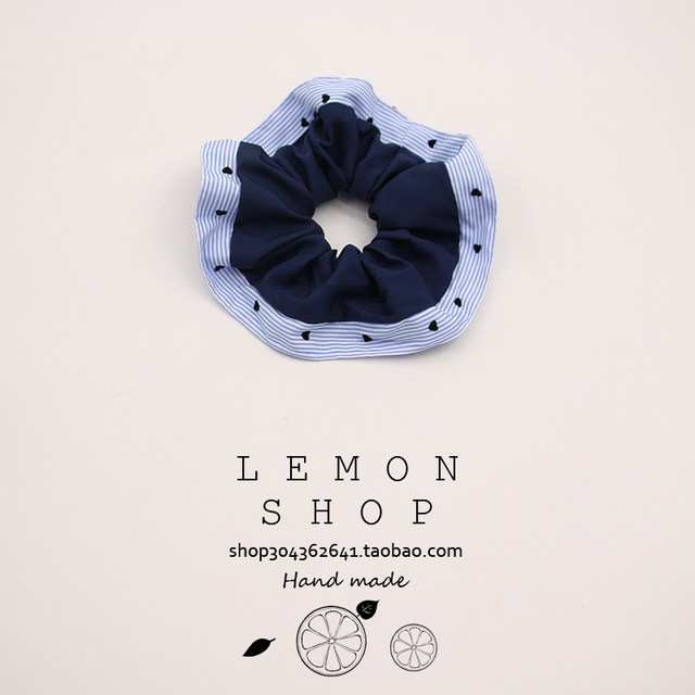 
Korean version of the new ins striped large intestine hair band fabric headband hair rope ponytail ball head student high-end headwear