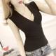 Summer sexy low-cut cross V-neck short style inner scheming camisole women's slim knitted bottoming shirt top
