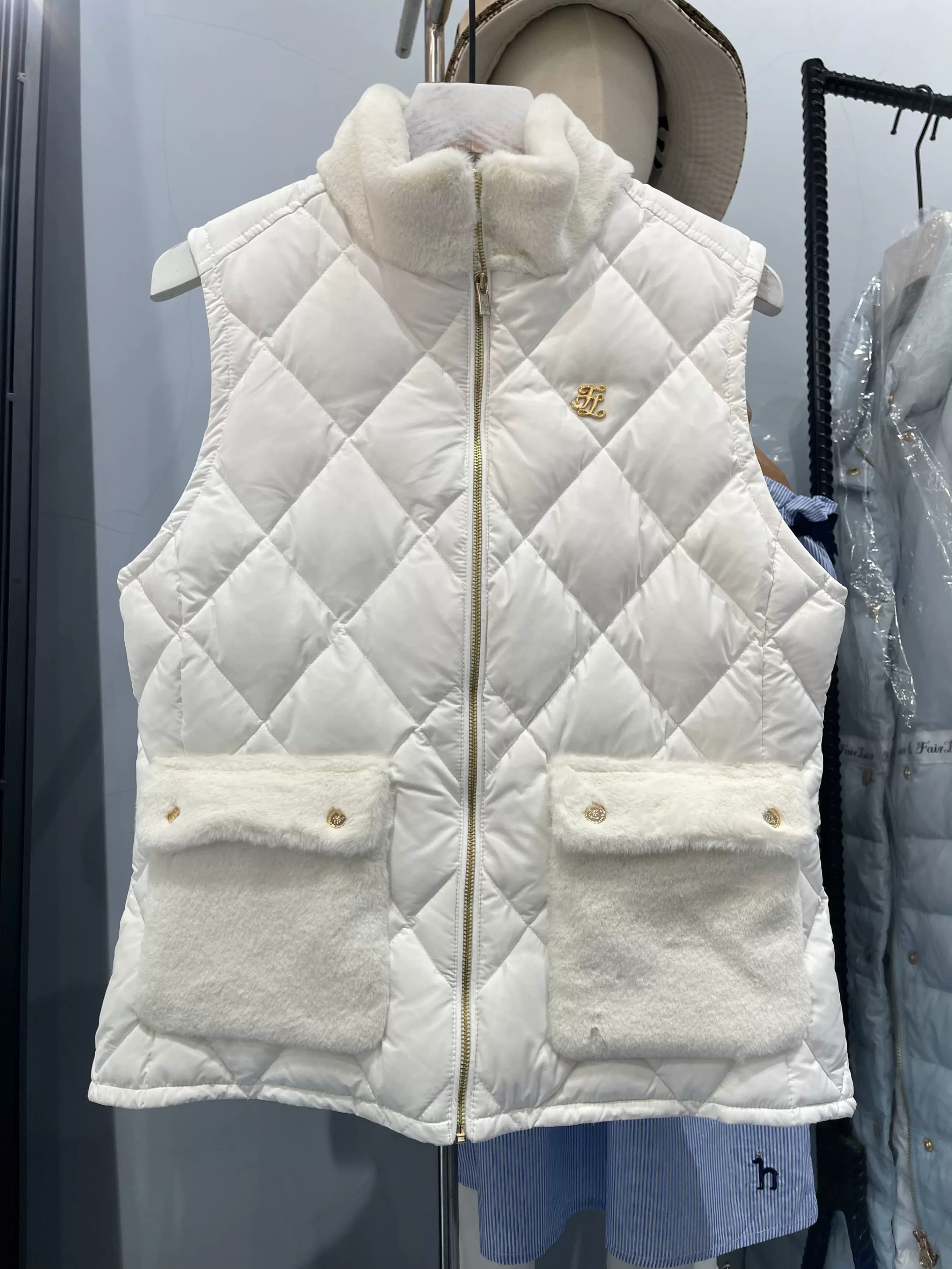 韩国冬高尔夫球服装女修身保暖鹅绒羽绒马甲背心高尔夫球服球衣