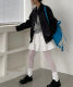 Exclusive type Korean retro sweet lace lace cream white pocket design elastic cake skirt short skirt