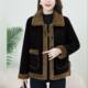 Adding velvet warm and fashionable high-end jacket new winter clothes middle-aged mother's temperament and age-reducing versatile fur integrated cotton jacket