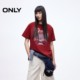 ONLY2025 summer new fashionable old printed raglan round neck loose fit pure cotton short-sleeved T-shirt for women