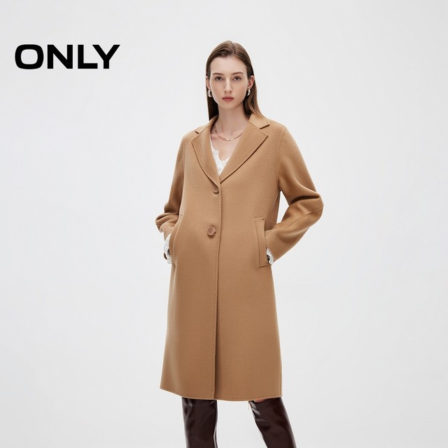 ONLY winter 100% wool double-sided wool mid-length wool coat for women 12444S002