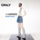 ONLY2025 summer new style irregular heavy industry hot diamond high waist slimming A-line skirt shorts jeans for women
