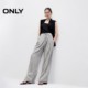 ONLY2025 summer new style thin and light lacele smudge asymmetrical waist high waist loose straight-leg casual pants for women