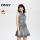 ONLY2025 summer new cool fabric fashionable hot girl versatile slim lapel denim dress
