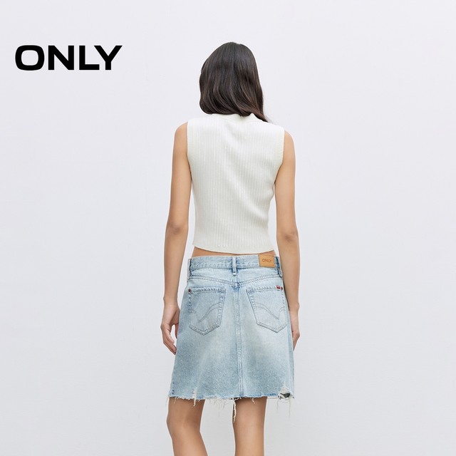 ONLY2025 summer new style personalized old breasted design makes it look slim and tall A-line short skirt denim skirt women