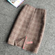 Wool skirt for women autumn and winter 2024 Korean version high waist retro winter woolen a-line skirt mid-skirt plaid knee-length skirt