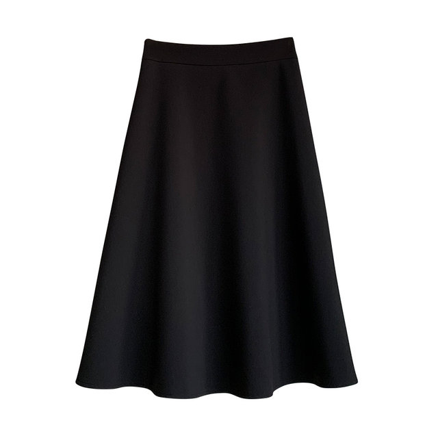 Women's 2025 Spring and Autumn Suit Skirt Mid-length One-Step Skirt Umbrella Skirt Simple Commuter Black Professional Suit Skirt
