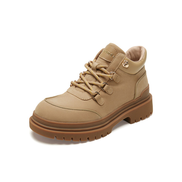 Laersdan shopping mall same style round toe thick-soled Martin snow plus velvet rhubarb boots for women 4T39801V