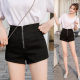 Black lower body missing base suit shorts for women with high waist slim A-line summer thin tight hot pants