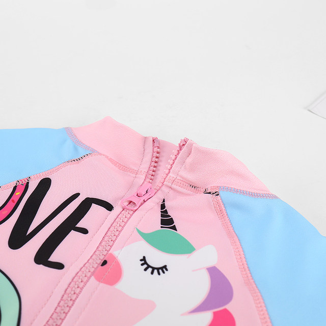 Children's swimsuit girl ins girls quick-drying sun protection one-piece surfing suit swimming trunks baby cute cartoon swimsuit