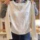 Pure cotton slim long-sleeved T-shirt women's velvet inner bottoming shirt autumn and winter 2025 early spring new short top