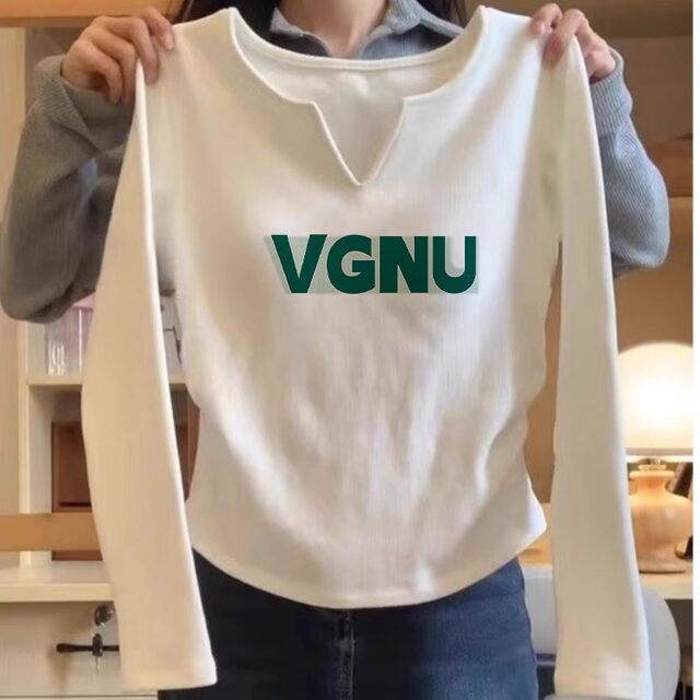 Pure cotton slim long-sleeved T-shirt women's velvet inner bottoming shirt autumn and winter 2025 early spring new short top