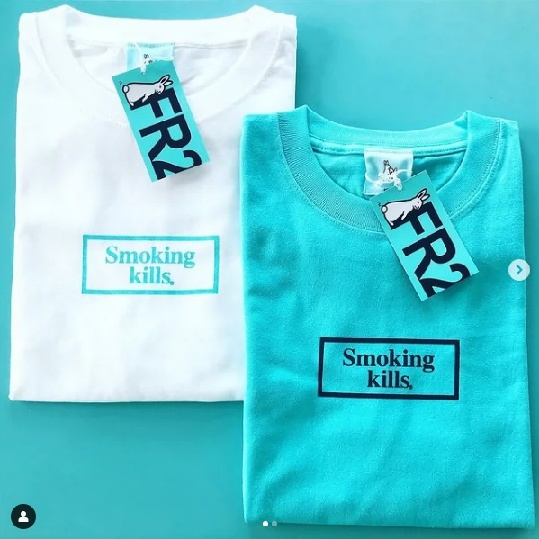 FR2 GETTO月桃限定Smokingkills LOGO小标男女短袖T恤TEE潮-Taobao