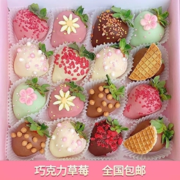 Tibarfun Chocolate Sandwich Strawberry Boxes Belgian Raw Valentine's Day Birthday Gift Snacks