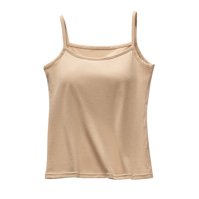 Cotton camisole women's spring and summer thin inner wear with breast pads to cover the side breasts and outer wear slimming bottoming sleeveless top