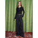 Fairy pocket black casual wide-leg pants for women in spring 2025 new slim and lazy style slack pants
