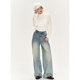 Fairy pocket white half turtleneck lace base shirt for women 2025 spring new pearl pure desire top