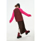 Fairy pocket retro high waist stitching half -body skirt female 2024 winter new skirt long skirt
