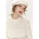 Fairy pocket white half turtleneck lace base shirt for women 2025 spring new pearl pure desire top