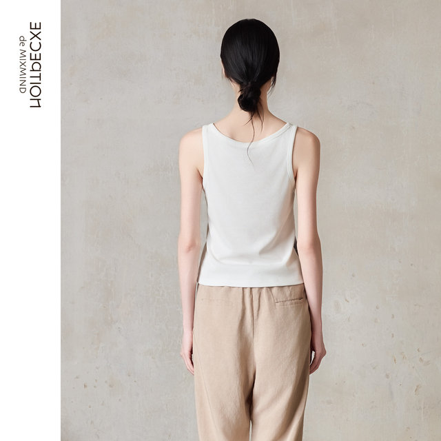 
EXCEPTION Exception Women's Clothing 2025 Autumn New Printed U-neck Design Vest Slingless Top for Women