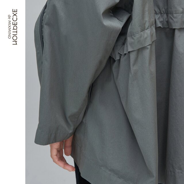 EXCEPTION Exception Women's Spring and Autumn Simple Fashion Gauze Cotton Trench Coat Waterproof Casual Solid Color Jacket
