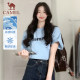 Camel summer T-shirt women's pure cotton short-sleeved 2025 spring and summer new couple loose retro sports casual tops for men