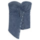 2025 irregular strapless denim sweet sling vest for women in summer wear slim hot girl with breast pad top
