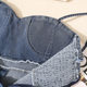 2025 irregular strapless denim sweet sling vest for women in summer wear slim hot girl with breast pad top
