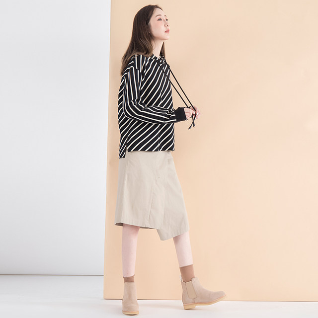 Pickup Spring and Autumn Black Skirts irregular skirt Women's A -line Women's A -Words Women's Design Sensors D193NS3213