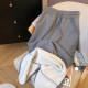 Little C home gray high waist lace knitted skirt women's winter new velvet high -level split straight straight straight skirt

