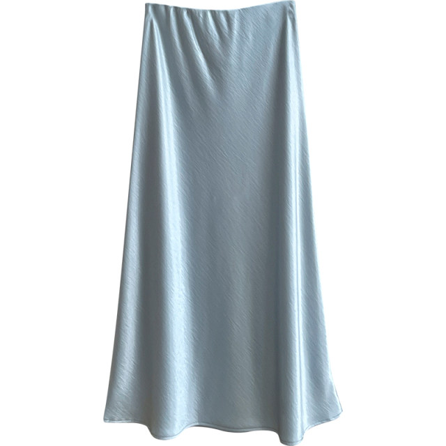 French retro acetate ice-tian silk satin fishtail skirt for women in summer high-end drooping style hip-packing A-line skirt