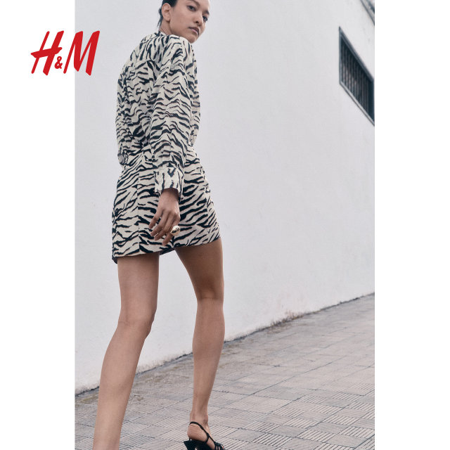 HM2025 summer new women's fashion casual casual twill mini skirt 1281903
