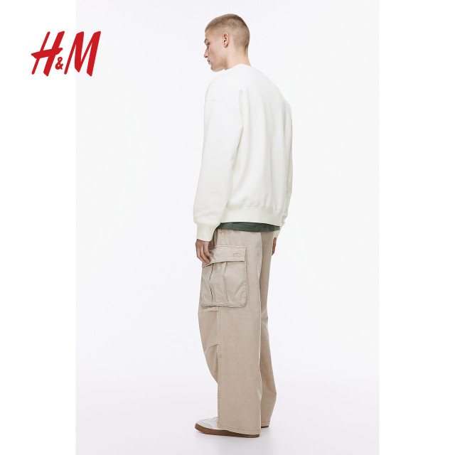 HM men's and women's sweatshirts summer American casual couple's cotton long-sleeved top 1035204
