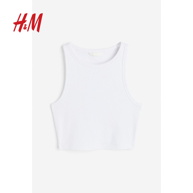 HM women's vest in autumn hot European and American dopamine girls' outfit inner round neck sleeveless suspender 1049251