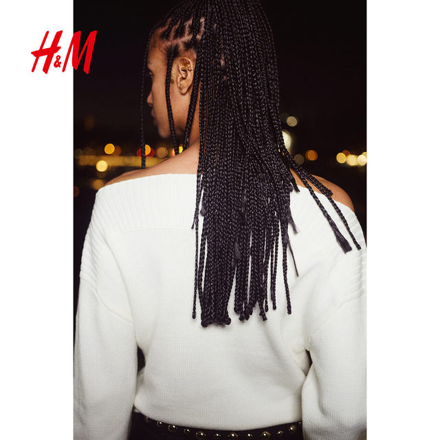 HM women's wool sweater 2025 summer new fashion one-length neck simple long-sleeved boat neck sweater 1264240

