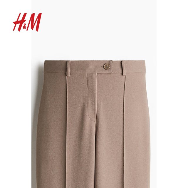 HM women's suit pants summer high waist fashionable simple commuting pants legs ironing trousers 1240747
