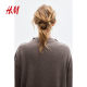 HM women's wool sweater summer round neck loose simple long sleeve French pullover sweater top 1247722
