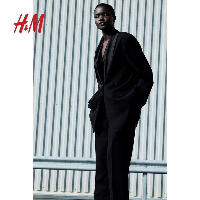HM women's pants summer casual commuting simple straight slim long trousers 1206056
