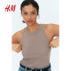 HM women's suspender 2025 autumn new simple round neck slim slim short vest top 1270854