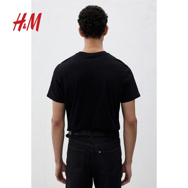 HM men's and women's T-shirts 3-piece summer breathable sports bottoming shirt round neck short sleeve simple top 0945531
