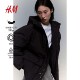 HM men's down jacket winter outdoor sports windproof and hydrophobic women's hooded cold-proof clothing 1238583