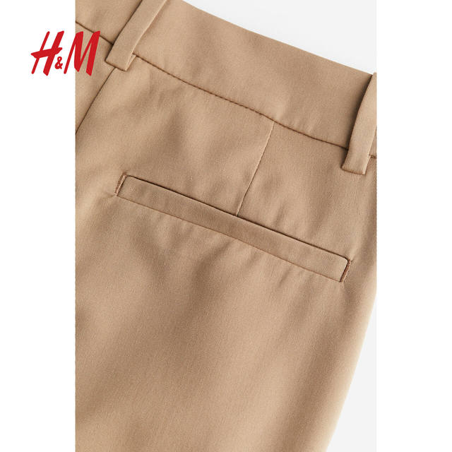 HM women's pants summer simple mid-waist slim commuter straight pants casual trousers 1176514
