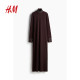 
HM women's red dress summer temperament high-end New Year's greetings clothes nailed turtleneck dress 1258148