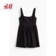 
HM women's vest suspender dress 2025 summer new sleeveless backless square collar vacation style skirt 1273504